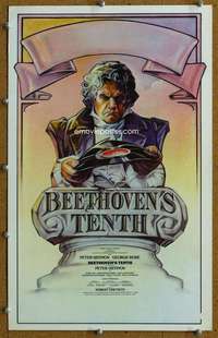 j024 BEETHOVEN'S TENTH theater window card '84 Ustinov, Fennimore art!