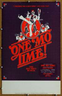 j033 ONE MO TIME theater window card '80s cool musical artwork!