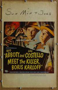 j049 ABBOTT & COSTELLO MEET KILLER BORIS KARLOFF movie window card '49