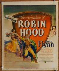 j051 ADVENTURES OF ROBIN HOOD movie window card '38 Errol Flynn classic!