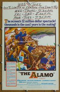 j052 ALAMO movie window card '60 John Wayne, Richard Widmark