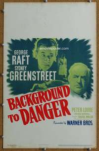 j060 BACKGROUND TO DANGER movie window card '43 Raft, Greenstreet