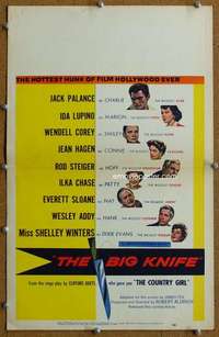 j064 BIG KNIFE movie window card '55 Jack Palance, Robert Aldrich