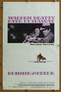 j067 BONNIE & CLYDE movie window card '67 Warren Beatty, Faye Dunaway