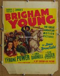 j070 BRIGHAM YOUNG movie window card '40 Tyrone Power, Dean Jagger