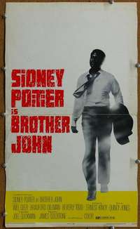 j073 BROTHER JOHN movie window card '71 angelic Sidney Poitier!