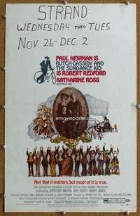 j075 BUTCH CASSIDY & THE SUNDANCE KID movie window card '69 Newman
