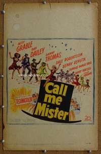 j078 CALL ME MISTER movie window card '51 Betty Grable, Dan Dailey