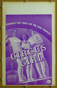 j085 CIRCUS GIRL movie window card '37 June Travis, acrobats!