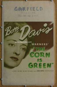 j088 CORN IS GREEN movie window card '45 Bette Davis, Irving Rapper