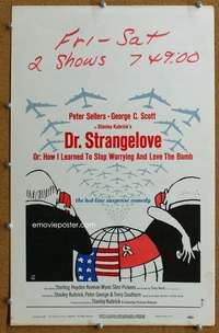 j098 DR STRANGELOVE movie window card '64 Scott, Stanley Kubrick