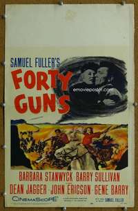 j109 FORTY GUNS movie window card '57 Sam Fuller, Barbara Stanwyck