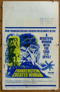 j111 FRANKENSTEIN CREATED WOMAN movie window card '67 Peter Cushing