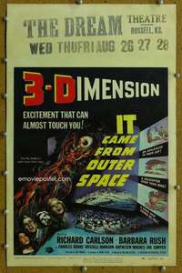 j140 IT CAME FROM OUTER SPACE movie window card '53 classic 3D sci-fi!