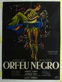 k067 BLACK ORPHEUS French one-panel movie poster '60 Camus, Orfeu Negro