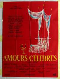 k089 FAMOUS LOVE AFFAIRS French one-panel movie poster '61 Siry artwork!