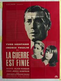 k187 WAR IS OVER French one-panel movie poster '66 Ingrid Thulin, Montand