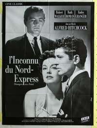 k169 STRANGERS ON A TRAIN French one-panel movie poster R80s Hitchcock