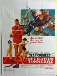 k176 THUNDERBALL French one-panel movie poster R70s Sean Connery as Bond!