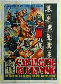 k363 CARTHAGE IN FLAMES Italian one-panel movie poster '60 Anne Heywood