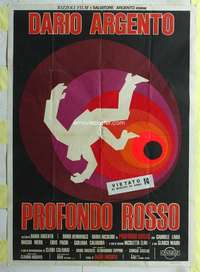 k372 DEEP RED Italian one-panel movie poster '75 Dario Argento, cool image!