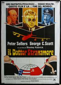k378 DR STRANGELOVE Italian one-panel movie poster R70s Stanley Kubrick