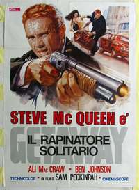 k393 GETAWAY Italian one-panel movie poster R70s Steve McQueen, Ali McGraw