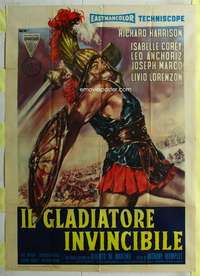 k414 INVINCIBLE GLADIATOR Italian one-panel movie poster '61 Richard Harrison
