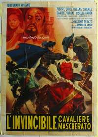 k415 INVINCIBLE MASKED RIDER Italian one-panel movie poster '63 Umberto Lenzi