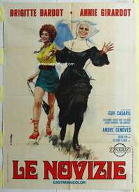 k452 NOVICES Italian one-panel movie poster '70 Brigitte Bardot, Ciriello art