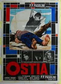 k455 OSTIA Italian one-panel movie poster '70 Pier Paolo Pasolini