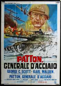 k456 PATTON Italian one-panel movie poster '70 George C. Scott classic!
