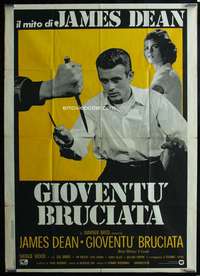 k464 REBEL WITHOUT A CAUSE Italian one-panel movie poster R70s James Dean