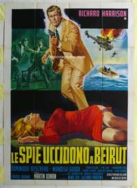 k472 SECRET AGENT FIREBALL Italian one-panel movie poster '66 Bond rip-off!