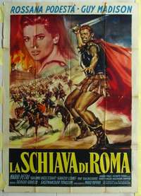 k476 SLAVE OF ROME Italian one-panel movie poster '60 Guy Madison, Podesta