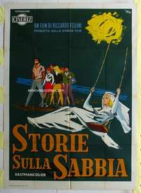 k487 STORIE SULLA SABBIA Italian one-panel movie poster '62 Riccardo Fellini