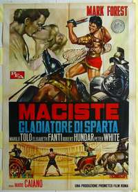 k491 TERROR OF ROME AGAINST THE SON OF HERCULES Italian one-panel movie poster '64 Mark Forest