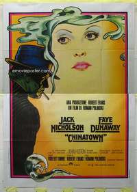 k269 CHINATOWN Italian two-panel movie poster '74 Jack Nicholson, Polanski