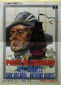 k273 DAMN THE DEFIANT Italian two-panel movie poster '62 Alec Guinness