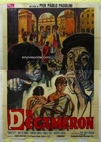 k277 DECAMERON Italian two-panel movie poster '71 Pier Paolo Pasolini