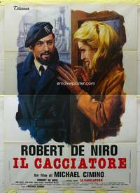 k278 DEER HUNTER Italian two-panel movie poster '78 Robert De Niro, Streep