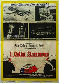 k283 DR STRANGELOVE Italian two-panel movie poster '64 Scott, Stanley Kubrick