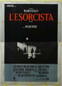k286 EXORCIST Italian two-panel movie poster '74 William Friedkin, Von Sydow