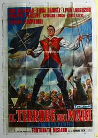 k293 GUNS OF THE BLACK WITCH Italian two-panel movie poster '61 pirates!