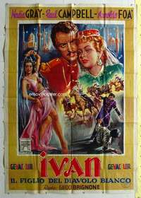 k299 IVAN SON OF THE WHITE DEVIL Italian two-panel movie poster '53 Nadia Gray