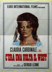 k310 ONCE UPON A TIME IN THE WEST Italian two-panel movie poster '68 Leone
