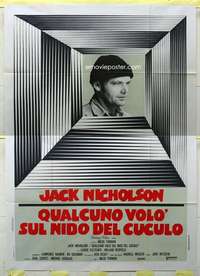 k311 ONE FLEW OVER THE CUCKOO'S NEST Italian two-panel movie poster '75