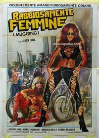 k321 SWITCHBLADE SISTERS Italian two-panel movie poster '75 classic image!