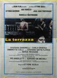 k323 TERRACE Italian two-panel movie poster '80 La Terrazza, Gassman