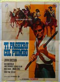 k326 TREASURE OF PANCHO VILLA Italian two-panel movie poster '67 Spanish!